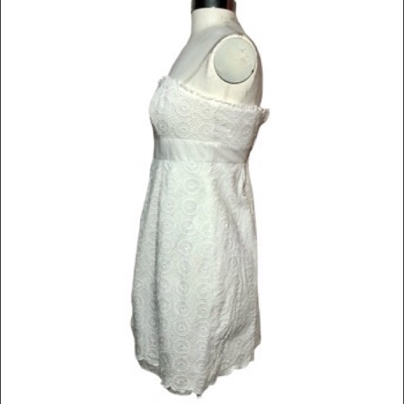 Lilly Pulitzer Betsey White Large Circle Eyelet Strapless Dress Sz 8 - Picture 3 of 10